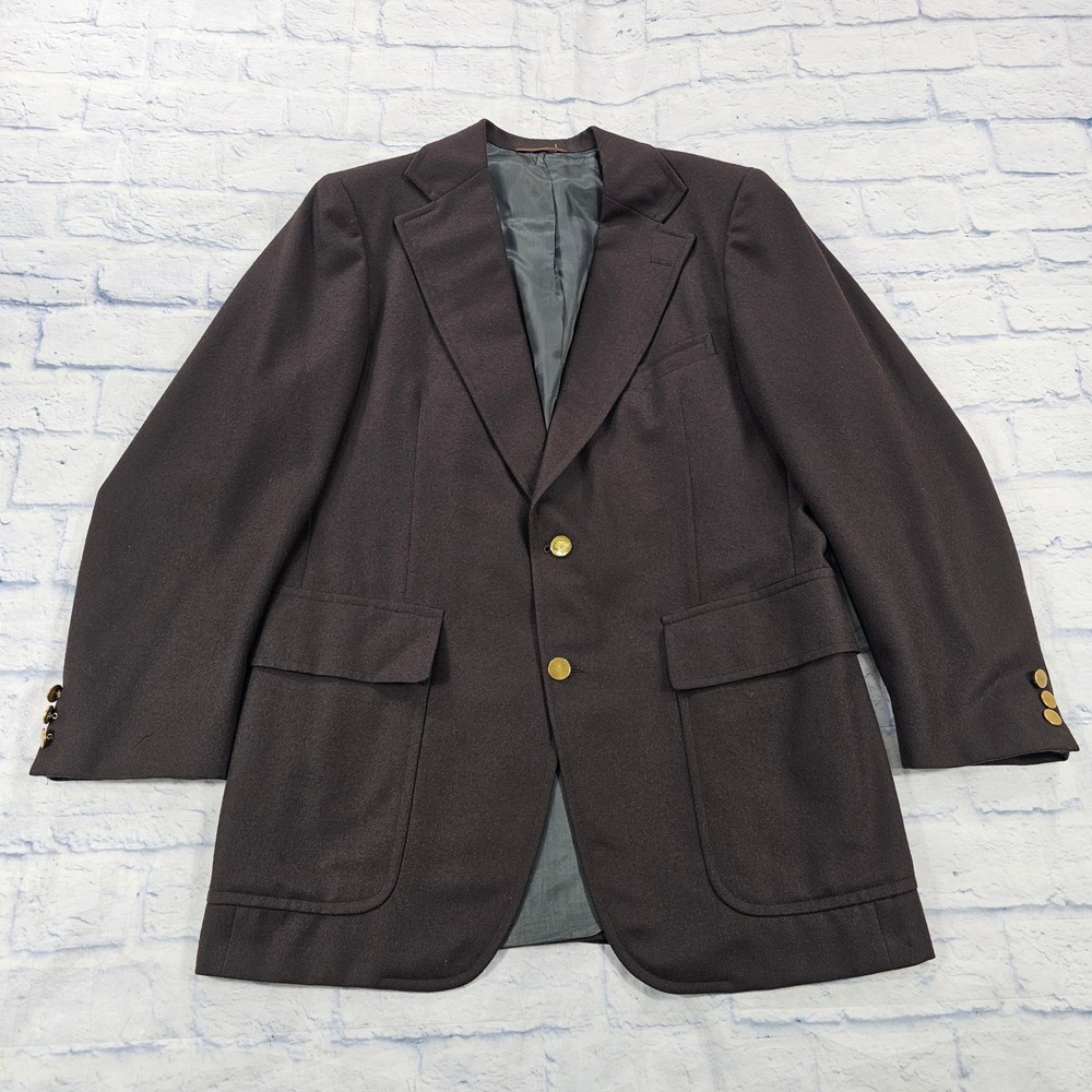 Burberrys Blazer MENS 42 Brown Gold Button Vintage Barneys New York Sport Coat